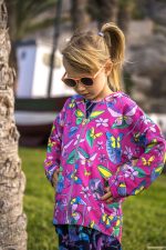 Bluza z kapturem na zamek Różowe Motyle - obrazek 2