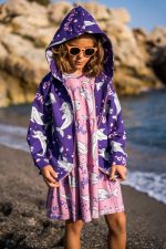 Bluza z kapturem na zamek Fioletowy Delfin - obrazek 2