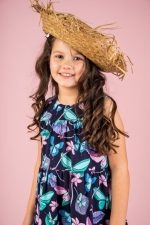 Sukienka A-line Granatowe Motyle - obrazek 3