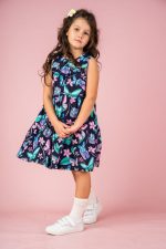 Sukienka A-line Granatowe Motyle - obrazek 5