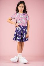 Spódniczka z szortami Fioletowy Delfin - obrazek 2