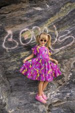 Sukienka z falbanami Fioletowy Cudowronek - obrazek 6