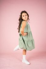 Sukienka A-line Oliwkowa - obrazek 3