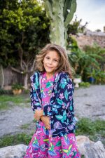 Bluza z kapturem na zamek Granatowe Motyle - obrazek 3