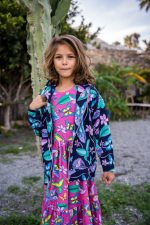 Bluza z kapturem na zamek Granatowe Motyle - obrazek 5