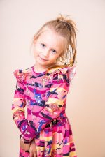 Sukienka z długim rękawem Bordowa Sawanna - obrazek 2