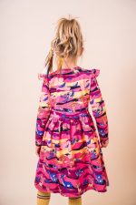 Sukienka z długim rękawem Bordowa Sawanna - obrazek 3