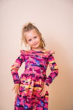 Sukienka z długim rękawem Bordowa Sawanna - obrazek 5