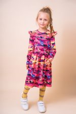 Sukienka z długim rękawem Bordowa Sawanna - obrazek 6