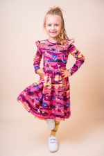 Sukienka z długim rękawem Bordowa Sawanna - obrazek 7