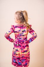 Sukienka z długim rękawem Bordowa Sawanna - obrazek 9