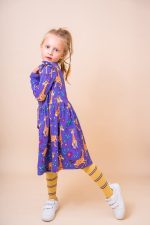 Sukienka z długim rękawem Fioletowa Żyrafa - obrazek 2