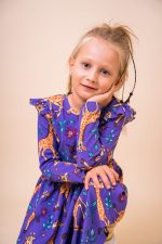 Sukienka z długim rękawem Fioletowa Żyrafa - obrazek 4