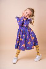 Sukienka z długim rękawem Fioletowa Żyrafa - obrazek 6