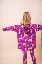 Bluza z kapturem na zamek Różowa Żyrafa - obrazek 3