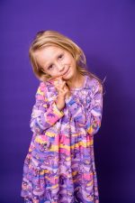 Sukienka A-line na długi rękaw Fioletowa Sawanna - obrazek 6