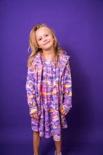 Bluza z kapturem na zamek Fioletowa Sawanna - obrazek 2