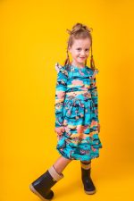 Sukienka z długim rękawem Turkusowa Sawanna - obrazek 3