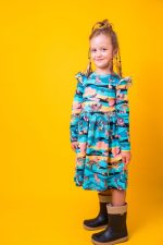 Sukienka z długim rękawem Turkusowa Sawanna - obrazek 5