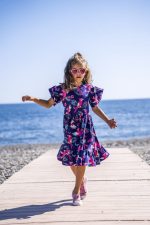 Sukienka z falbanami Fioletowa Papuga - obrazek 3