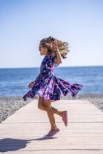 Sukienka z falbanami Fioletowa Papuga - obrazek 4