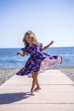 Sukienka z falbanami Fioletowa Papuga - obrazek 5