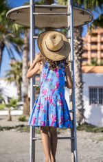 Sukienka na ramiączka Niebieska Papuga 122/128 - obrazek 2