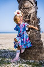 Sukienka z falbanami Niebieska Papuga - obrazek 2