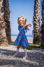 Sukienka z falbanami Niebieska Papuga - obrazek 5