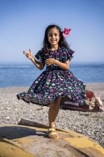 Costa Rica Navy Frilled Dress - Image 2