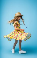 Sukienka z falbanami Żółta Papuga - obrazek 2