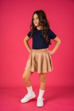 Spódniczka z szortami Beżowa - obrazek 3