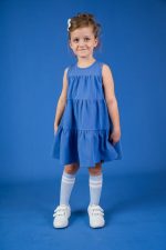 Sukienka A-line Niebieska - obrazek 4