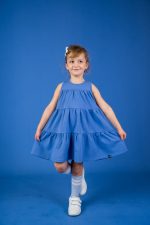 Sukienka A-line Niebieska - obrazek 5