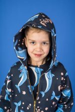 Bluza z kapturem na zamek Czarny Delfin - obrazek 4