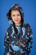 Bluza z kapturem na zamek Czarny Delfin - obrazek 5