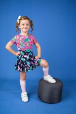 Spódniczka z szortami Granatowe Motyle - obrazek 2