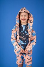 Bluza z kapturem na zamek Brzoskwiniowy Delfin - obrazek 5