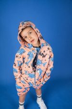 Bluza z kapturem na zamek Brzoskwiniowy Delfin - obrazek 3