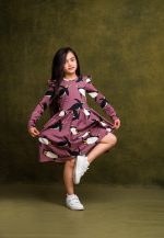 Sukienka z długim rękawem Bordowy Pingwin - obrazek 2