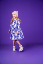 Sukienka marszczona Fioletowy Niedźwiedź Polarny - obrazek 7