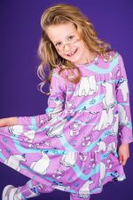 Sukienka marszczona Różowy Niedźwiedź Polarny - obrazek 7