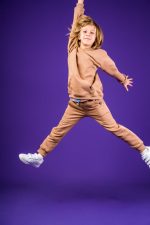 Bluza Kangurka Beżowa Basic 98/104 - obrazek 3