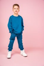 Bluza bez kaptura Turkusowa Basic - obrazek 2