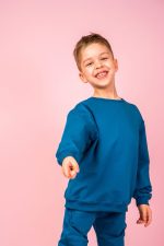 Bluza bez kaptura Turkusowa Basic - obrazek 4