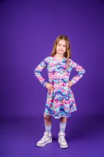 Sukienka marszczona Różowy Narwal - obrazek 3