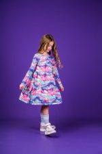 Sukienka marszczona Różowy Narwal - obrazek 4