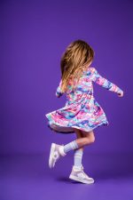 Sukienka marszczona Różowy Narwal - obrazek 5