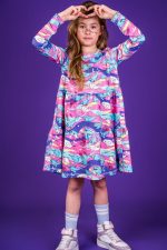 Sukienka marszczona Różowy Narwal - obrazek 11