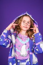 Bluza z kapturem Fioletowy Niedźwiedź Polarny - obrazek 3